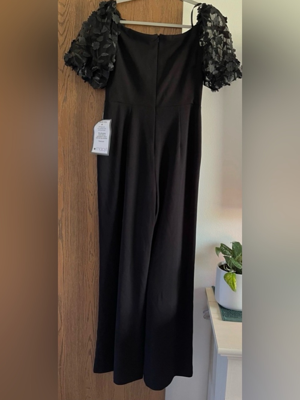 NWT XSCAPE "Belle" Floral Black Jumpsuit 8P - Picture 4 of 10